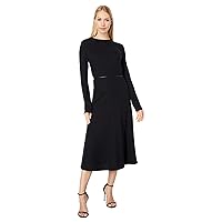 Vince Womens Long Sleeve TIE Waist Dress,Black,XX-Small