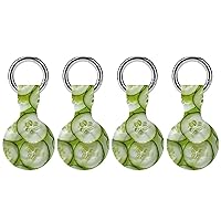 Cucumber Slices Soft Silicone Case for AirTag Holder Protective Cover with Keychain Key Ring Accessories