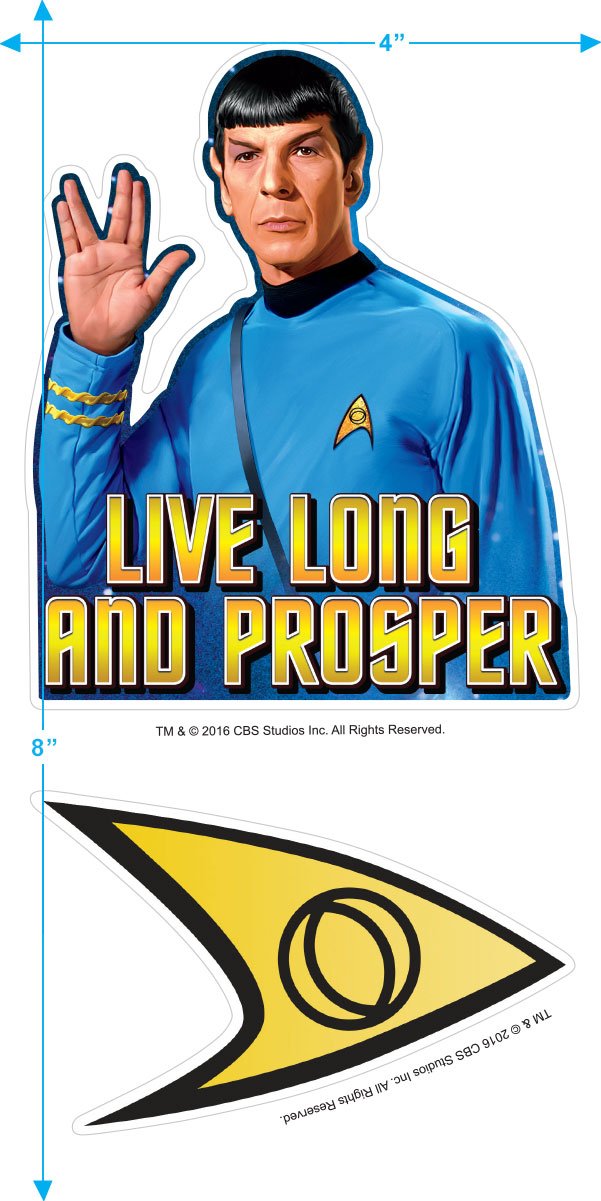 Popfunk Classic Star Trek Live Long and Prosper Spock T Shirt & Stickers
