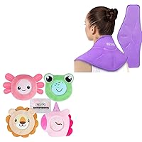 REVIX Boo Boo Ice Packs for Kids and XL Neck Ice Pack Wrap for Pain Relief