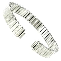 6mm Hirsch Stainless Steel Silver Diamond Pattern Ladies Expansion Watch Band