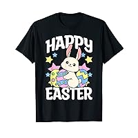 Cute Happy Easter Bunny and Eggs Men Women Girls Boys Kids T-Shirt