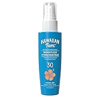 Hawaiian Tropic Weightless Hydration Water Mist for Face SPF 30, 2.1oz | Travel Size SPF Face Mist Hydrating Spray, Non-Comedogenic Sunscreen Facial Mist, Non-Aerosol Sunscreen Spray, 2.1 oz.