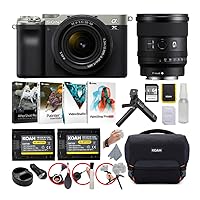 Sony Alpha a7C Full-Frame Mirrorless Camera (Silver) Bundle with FE 28-60mm and 20mm G Lens, Battery and Dual Charger, Gadget Bag with Accessories and Kit (6 Items)