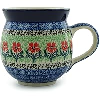 Polish Pottery Mug - 11 oz. Bubble - Maraschino