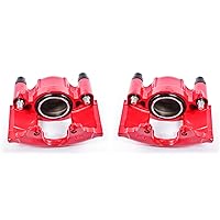 Power Stop S4299 Front Pair of High-Temp Red Powder Coated Calipers For Deville Astro C1500 C2500 Express K1500 K2500 Tahoe Ram 1500 Safari Savana Yukon [Application Specific]