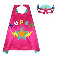 D.Q.Z Star Superhero Cape and Mask for Kids Dress Up Costume, Super Hero Toys Gifts to Boys Girls Halloween Party Favors
