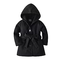Girls Snow Jacket Size 5 Toddler Girls Winter Long Sleeve Warm Woollen Hooded Coat Jacket Belt Warm Fall Jacket