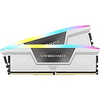 CORSAIR VENGEANCE RGB DDR5 RAM 32GB (2x16GB) 5200MHz CL40 Intel XMP iCUE Compatible Computer Memory - White (CMH32GX5M2B5200C40W)