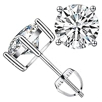 Diamond Stud Earrings for Women Men Moissanite Earrings 1Ct-4Ct Anniversary Jewelry Present for Wife, Birthday Valentines Gifts, Gifts for Wife Soulmate Mom Girlfriend Boy and Girl