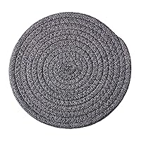 Round Trivet Weave Pad for Kitchen Thread Pot Holders for Hot Dishes/Pot/Bowl/Teapot/Hot Pot Set of 1 Cotton Braided 4.7 Inches Dining Table Trivet Grey