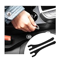 2PCS Car Seat Gap Filler, PU Leather Auto Console Side Plug Strip Orgaziner, Fill The Gap Between Seat & Console Stop Cellphone Wallet Keys Coins from Dropping, Universal for Vehicles (Black)