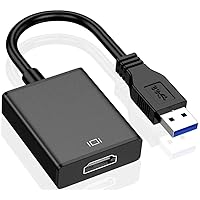 SENGKOB USB to HDMI Adapter, USB 3.0/2.0 to HDMI 1080P Video Graphics Cable Converter with Audio for PC Laptop Projector HDTV Compatible with Windows XP 7/8/8.1/10