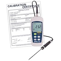 REED Instruments C-370-NIST RTD Thermometer, -148 to 572°F (-100 to 300°C), Waterproof (IP67), Includes Traceable Certificate