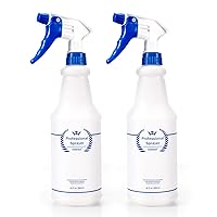 Plastic Spray Bottle 2 Pack, 32 Oz, All-Purpose Heavy Duty Spraying Bottles Sprayer Leak Proof Mist Empty Water Bottle for Cleaning Solution Planting Pet with Adjustable Nozzle - Blue