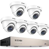8CH 1080P H.265+ Home Security Camera System,5MP Lite 8 Channel CCTV DVR and 6pcs 1080P 1920TVL 2MP Outdoor Indoor Surveillance Dome Camera,80ft Night Vision,Motion Alerts,Remote Access(No HDD)