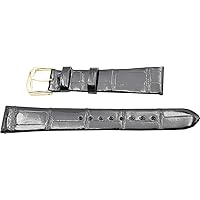 [Seiko] Seiko Watch Band, 18 mm, DA08 Crocodile Black Men's