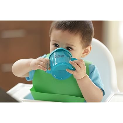 Tommee Tippee Easi-Roll Baby Bib, Crumb & Drip Catcher, Blue & Green - 7+ Months, 2 Count