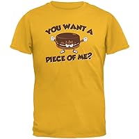 Funny Cake Want a Piece of Me Gold Adult T-Shirt - Large