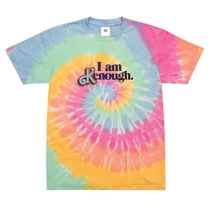 LBW I Am Kenough Shirt Fashion Tie Dye I Am Enough T-Shirts for Men Women Funny Letter Print Short Sleeve Tees Tops Pullovers