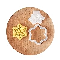 Cookie Molds,Chocolate Silicone Molds,Christmas Snowflake Biscuit Cutters Cookie Stamps Fondant Pastry Mould Plastic Cookie Cutters Kitchen Baking Supplies