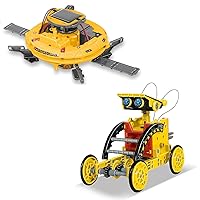STEM Project Idea Toy for Boys Age 8-12,Solar Robot Kit Learning Building Science Kit with Solar Panel & Battery Powered 6 in 1 Experiments for Kid, Christmas Birthday Gifts for 9 10 11 Boys