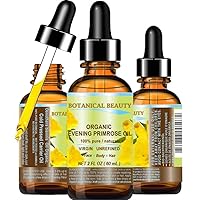 ORGANIC EVENING PRIMROSE OIL 100% Pure Natural Undiluted Unrefined Virgin Cold Pressed Carrier Oil. 2 Fl.oz.- 60 ml for face, skin, hair, nails by Botanical Beauty