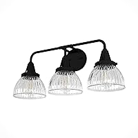 Hunter - Cypress Grove 3-light Natural Black Iron, Medium Size Vanity Light, Dimmable, Transitional Style, for Bedrooms, Kitchens, Foyers, Bathrooms - 19257