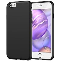 JETech Silicone Case for iPhone 6s/6 4.7 Inch, Silky-Soft Touch Full-Body Protective Case, Shockproof Cover with Microfiber Lining (Black)