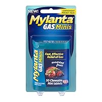 Mylanta Gas Mini Chewable Tablets, Assorted Fruit 50 Count (6 Pack)
