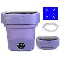 Portable Washing Machine,Mini Foldable Washer and Spin Dryer, Small Washer for Baby Clothes, Underwear or Small Items, Apartment, Dorm, Camping, RV Travel laundry(Purple)