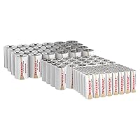 Tenergy 96 Pack 1.5V Alkaline Battery Bundle, 24 Pack D Cell Batteries, 24 Pack C Cell Batteries, 48 Pack AA Non-Rechargeable Batteries, for Clocks, Remotes, Toys & Electronic Devices