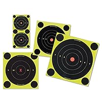 Birchwood Casey Shoot-N-C Bull's-Eye Variety Pack Reactive Targets - Highly Visible Instant Feedback Self-Adhesive Shooting Target Stickers with Repair Pasters for Outdoor/Indoor Shooting Patrice