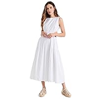 MOON RIVER Women's Sleeveless Side Cut-Out Adjustable Shirred Midi Dress