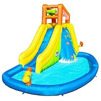 Bestway H2OGO Mount Splashmore Kids Inflatable Outdoor Backyard Water Slide Splash Park with Climbing Wall, Slide, Splash Zone, and Spray Blaster