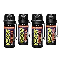 VEXOR® Pepper Gel from Zarc™, Maximum Strength Police Pepper Spray, Gel is The Future, Full Axis (360°) Technology Shoots from Any Angle 18-feet, Flip-top Safety and Belt Clip Included