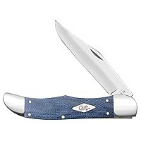 Case xx Knives Folding Hunter Blue Denim Canvas Laminate 60515 Stainless Pocket Knife