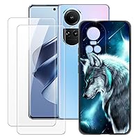 Oppo Reno 10 5G Global Case + 2PCS Screen Protector Tempered Glass, Ultra Thin Bumper Shockproof Soft TPU Silicone Cover for Oppo Reno 10 5G Global (6.7”)
