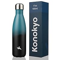 Insulated Water Bottles,17oz Double Wall Stainless Steel Vacumm Metal Flask for Sports Travel,Indigo Black