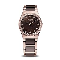 BERING Women's Quartz Movement Watch - Ceramic Collection with Stainless Steel / Ceramic and Sapphire Glass 32426-XXX Bracelet Watches - Waterproof: 5 ATM