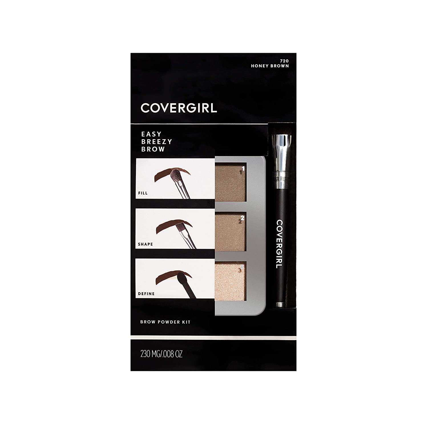 COVERGIRL Easy Breezy Brow Powder Kit, Soft Blonde, 1 count (packaging may vary), Eyebrow Powder, Eyebrow Kit, Eyebrow Powder Kit, Eyebrows, Includes Double-Ended Fluffy and Angeled Brush