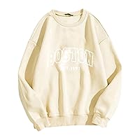 SNKSDGM Women's Solid Color 2023 Fashion Sweatshirts Long Sleeve Crewneck Pullover Tops Teen Girls Trendy Y2K Clothes