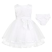 ACSUSS Infant Baby Girls Wedding Pageant Bridesmaid Embroidered Flower Dress First Birthday Party Prom Dress Ball Gowns