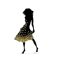 Cardboard People Silhouette Dancer Yellow Sparkles Life Size Cardboard Cutout Standup