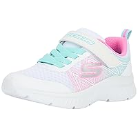Skechers Girls MICROSPEC Plus-Swirl Sweet Sneaker, White/Multi, 13.5 Little Kid
