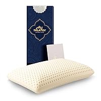 Talalay 100% Natural Premium Latex Pillow, Helps Relieve Pressure, No Memory Foam Chemicals, Perfect Package Best Gift with Removable Tencel Cover