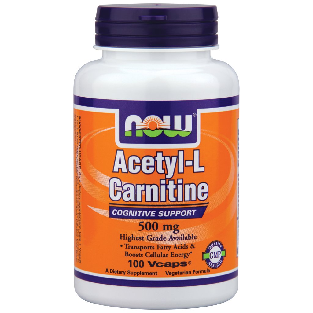 Now Foods Acetyl-L Carnitine 500 mg - 100 Vcaps 6 Pack