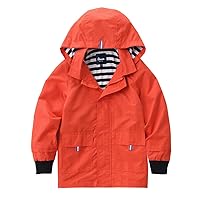 Hiheart Boys Girls Waterproof Hooded Jackets Cotton Lined Rain Jackets