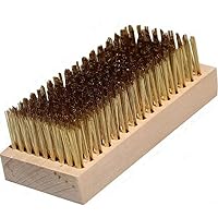 Machine Wire Brush Large Wire Scratch Brush with High Pure Copper Wire Brush and Stainless Steel Bristles 120mm×60mm Curved Beechwood Handle for Cleaning Rust, Paint and Welding Slag