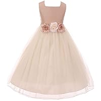 Classic Silk Bodice Elegant Waist Little Girl Graduation Flower Girls Dresses